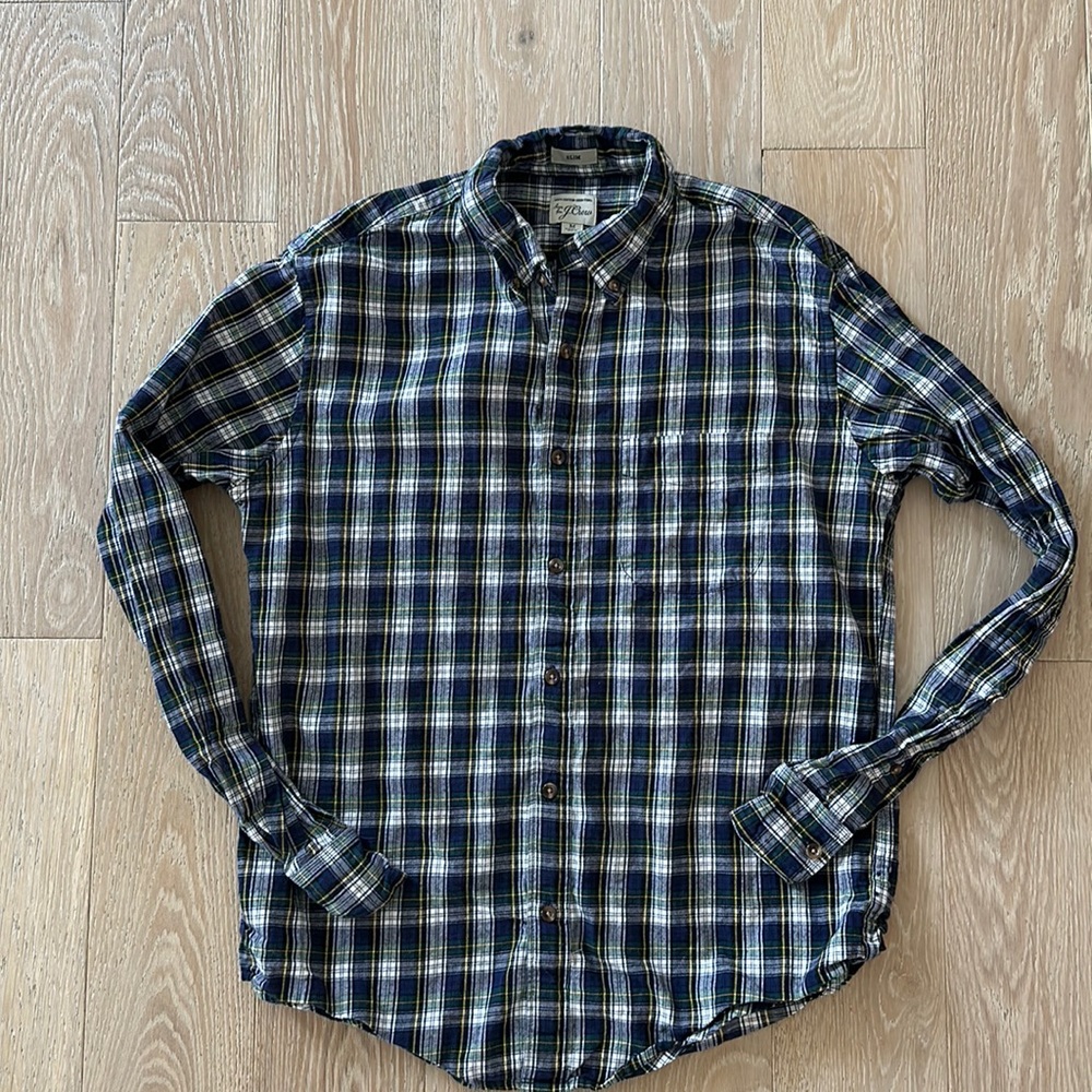 Mens J. Crew tartan plaid button down